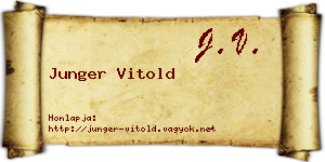 Junger Vitold névjegykártya